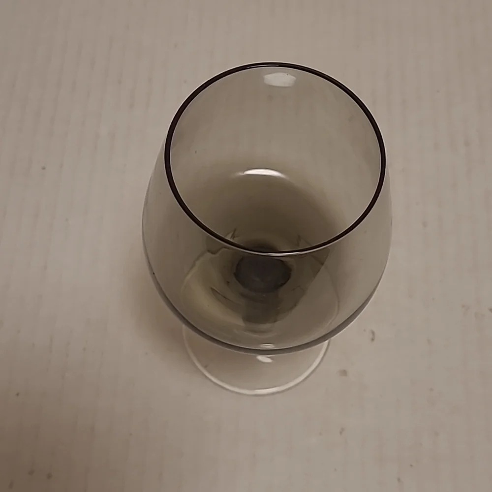 Beautiful Set of 6 Smoke Gray Stemware